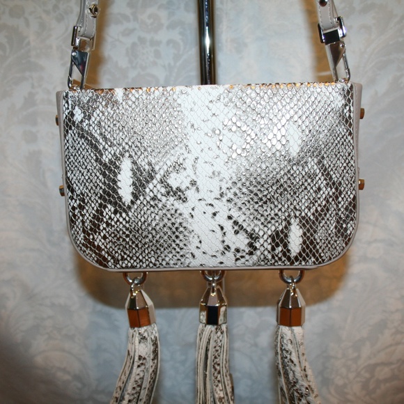 LUANA ITALY Bags Luana Italy Medea Mini Crossbody Pewter Snake
